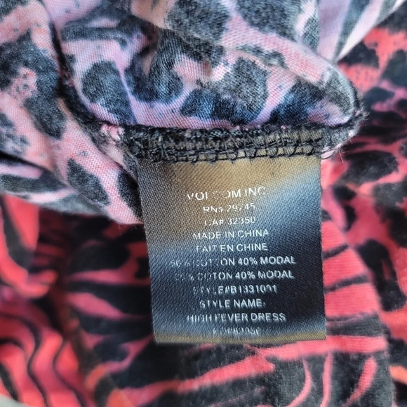 Volcom Women's Red Black Jersey Stretch Casual Strappy Sun Layered Dress M (12) - Picture 2 of 10